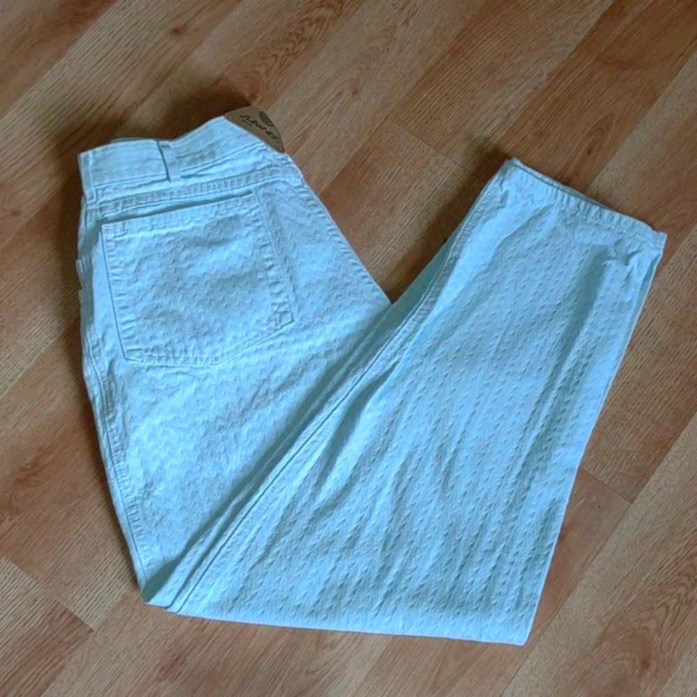 Rare Vintage 90s Textured Shawnee High Waist Barrel Straight Leg Jean Size 13